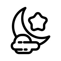 crescent moon icon or logo isolated sign symbol vector illustration - high quality black style vector icons
