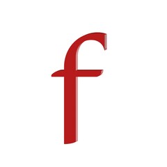 Obraz premium Letter small alphabets f colorful 3D abstract beautiful white background