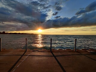 sunset over the lake