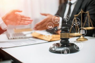 justice and law concept.Male judge Consultation and legal concepts, lawyers, 