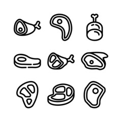 meat icon or logo isolated sign symbol vector illustration - high quality black style vector icons
