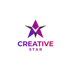 Obraz premium Creative star logo, abstract star design, gradient star logo concept, colorful star design, space design, astronomy logo concept