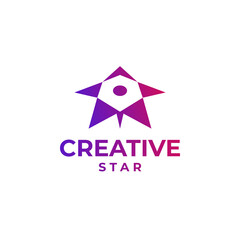 Creative star logo, abstract star design, gradient star logo concept, colorful star design, space design, astronomy logo concept