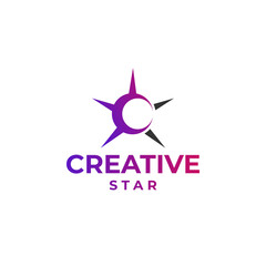 Creative star logo, abstract star design, gradient star logo concept, colorful star design, space design, astronomy logo concept
