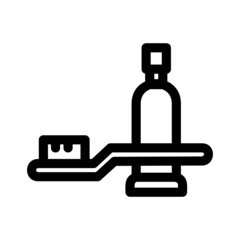 toothbrush icon or logo isolated sign symbol vector illustration - high quality black style vector icons
