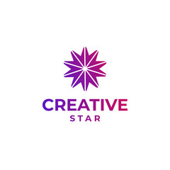 Creative star logo, abstract star design, gradient star logo concept, colorful star design, space design, astronomy logo concept