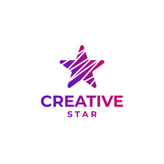 Creative star logo, abstract star design, gradient star logo concept, colorful star design, space design, astronomy logo concept