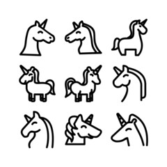 unicorn icon or logo isolated sign symbol vector illustration - high quality black style vector icons
