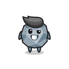 cute stone mascot with an optimistic face