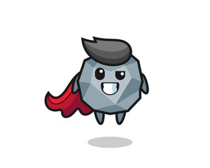 the cute stone character as a flying superhero