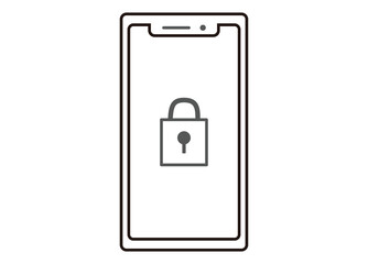 スマートフォン　ロックイメージイラスト　ラインイラスト　正面