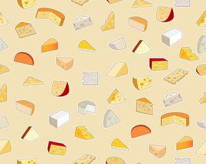 Vector flat seamless texture pattern Cheese