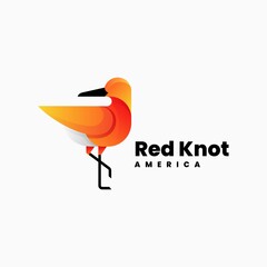 Vector Logo Illustration Red Knot Gradient Colorful Style.