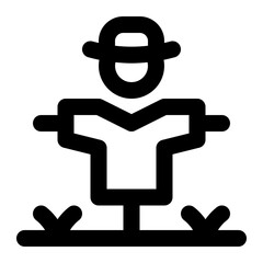 Scarecrow Farm Line Icon Vector