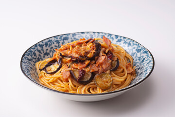 ナスとベーコンのトマトスパゲティ