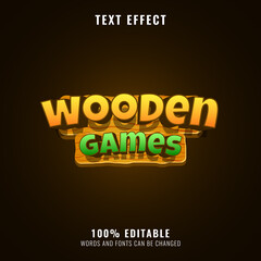 colorful wooden game logo title text effect
