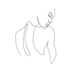 Woman Body One Line Drawing. Female Figure Creative Contemporary Abstract Line Drawing. Beauty Fashion Female Naked Body. Vector Minimalist Design for Wall Art, Print, Card, Poster.