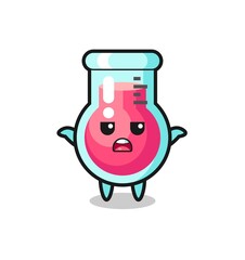 laboratory beaker mascot character saying I do not know