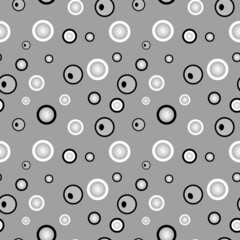 Vintage seamless pattern of concentric circles on bright bluebackground
