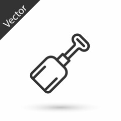 Grey line Shovel toy icon isolated on white background. Vector