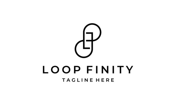 Infinity Infinite Loop Mobius Motion Limitless with Initial Letter LF FL Logo Design Inspiration