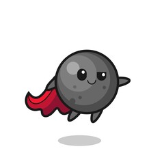 cute cannon ball superhero character is flying