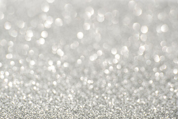 Silver glitter with selective focus