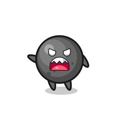 cute cannon ball cartoon in a very angry pose