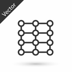 Grey line Neural network icon isolated on white background. Artificial intelligence AI. Vector