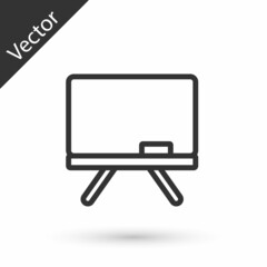 Grey line Chalkboard icon isolated on white background. School Blackboard sign. Vector