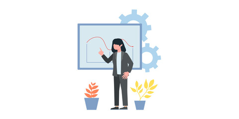 Business concepts of entrepreneurs. Concepts for web design. Market analytics. Finance prediction, trends forecast and business strategy analytics flat vector illustration