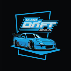 blue car team drift vector © Sherdzain