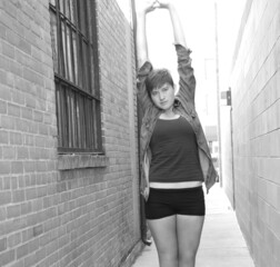 Female beauty expressions outside.