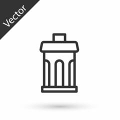 Grey line Trash can icon isolated on white background. Garbage bin sign. Recycle basket icon. Office trash icon. Vector
