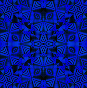 Dark blue African fabric – Seamless pattern, cotton, photo