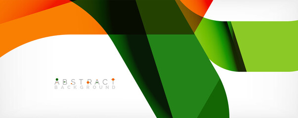 Obraz premium Minimal abstract background - color overlapping shapes on white with shadow lines. Vector Illustration For Wallpaper, Banner, Background, Landing Page