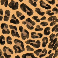 Leopard Pattern Background Hand Drawn Illustration	