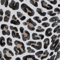 Leopard Pattern Background Hand Drawn Illustration	