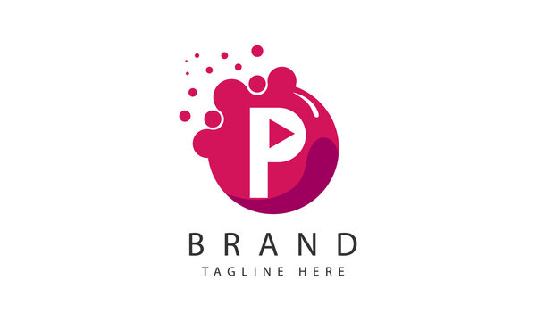 point letter p logo. p vector letter design for company.