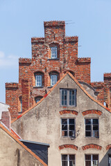 Alte Hausfassade, Dachgiebel, Altstadt, Lübeck, Schleswig-Holstein, Deutschland, Europa