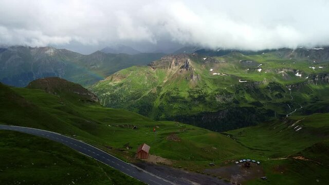 Grossglockner High Alpine Road in Austria - aerial view - travel photography by drone