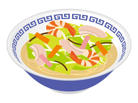 ちゃんぽん　noodle vector illustration