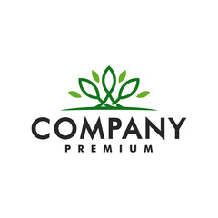green leaf eco organic logo design nature icon logotype