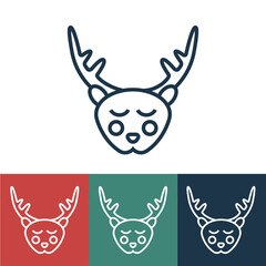 Linear vector icon with deer