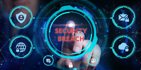 Cyber security data protection business technology privacy concept. Young businessman  select the...