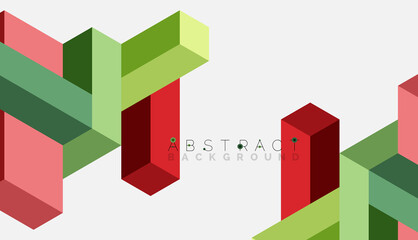 Fototapeta premium Abstract background. 3d cubes, cubic elements and blocks. Techno or business concept for wallpaper, banner, background, landing page