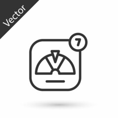 Grey line Lucky wheel icon isolated on white background. Vector