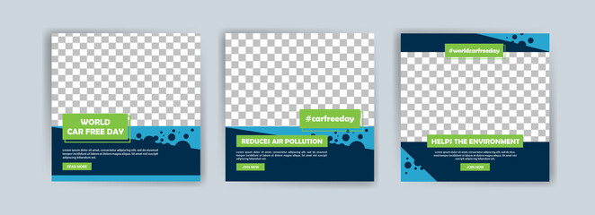 Social media post template for world car free day