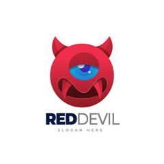 Devil gradient logo template. Vector illustration