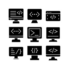 coding icon or logo isolated sign symbol vector illustration - high quality black style vector icons
